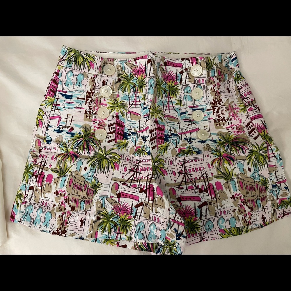 J. Crew Patterned Shorts, High Waisted Size 6